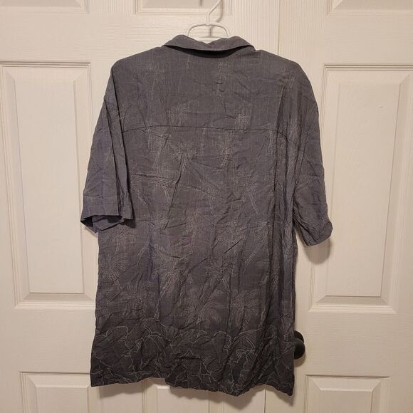 Island Shores men's button up palm tree vacation theme short theme shirt - Picture 2 of 8